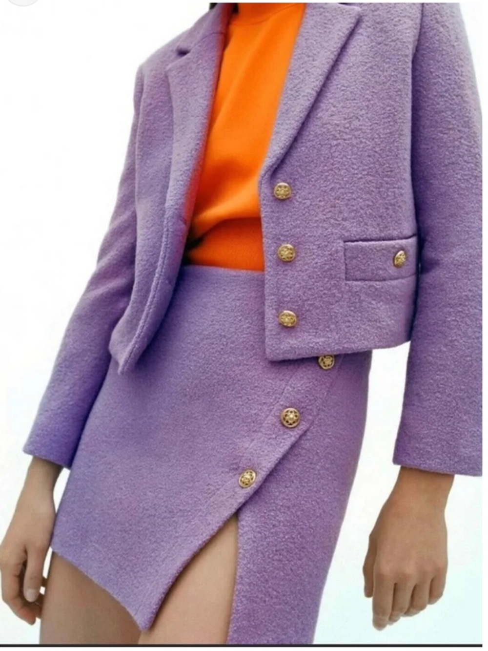 Zara Lilac Button-Front Mini Skirt - Size XS
